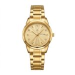 Classic Steel Watch Gold Dial Date Display - Image 3