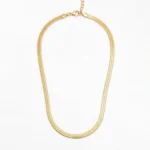 Flat Snake Chain Necklace Smooth Finish - Image 3