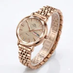 Rose Gold Diamond Accent Stainless Steel Watch with Date Display - Image 2