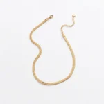 Flat Snake Chain Necklace Smooth Finish - Image 2