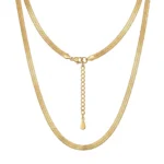 Flat Snake Chain Necklace Smooth Finish - Image 4