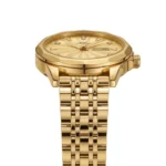 Classic Steel Watch Gold Dial Date Display - Image 4