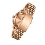 Rose Gold Diamond Accent Stainless Steel Watch with Date Display - Image 5