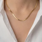 Flat Snake Chain Necklace Smooth Finish